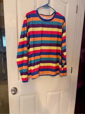 Kids Long-Sleeve Rainbow Stripe Tee - Multicolor